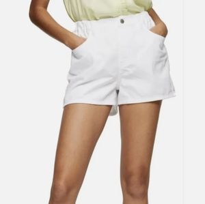 NEW TOPSHOP Women's Sofia Beach Denim Shorts, Size 10 US - White. NWT.